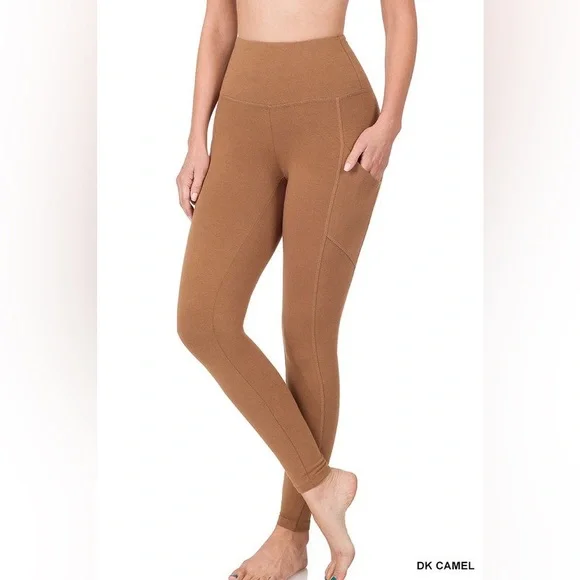 New wide waistband leggings with pockets. - Picture 2 of 3